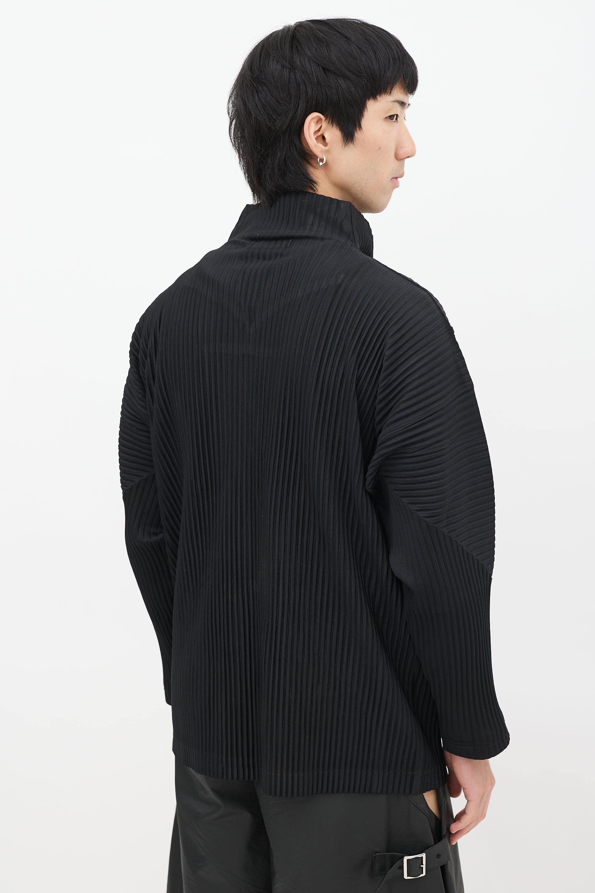 トップス Jt.HOMME PLISSE ISSEY MIYAKE Homme Plissé Issey Miyake // Black Pleated Zip Jacket – VSP