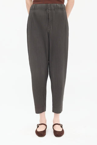 Homme Plissé Issey Miyake Dark Grey Pleated Drop Seat Trouser