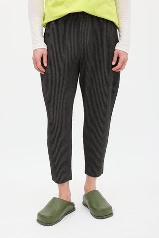 Homme Plissé Issey Miyake Dark Grey Pleated Tapered Trouser
