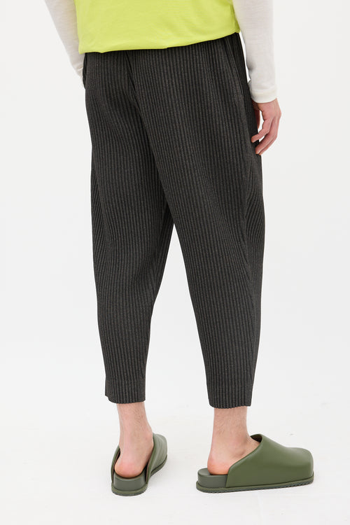 Homme Plissé Issey Miyake Dark Grey Pleated Tapered Trouser