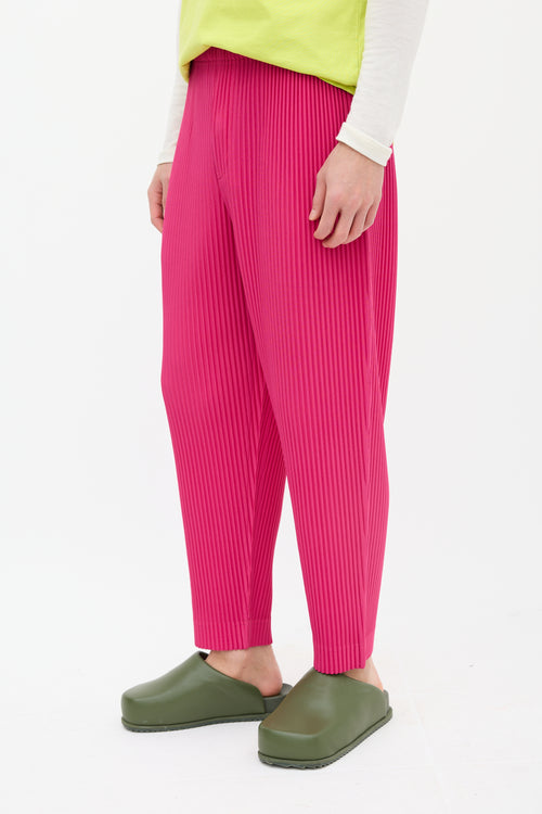 Homme Plissé Issey Miyake Fuchsia Pleated Tapered Trouser