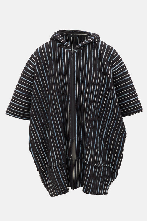 Homme Plissé Issey Miyake Striped Short Sleeve Hoodie