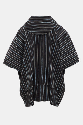 Homme Plissé Issey Miyake Striped Short Sleeve Hoodie