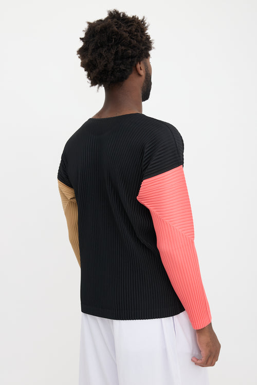 Homme Plissé Issey Miyake Plissé Colour Block Top