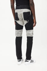 Hood By Air Black & Grey Panelled Logo Jeans