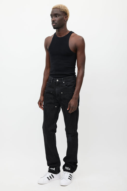 Hood By Air Black Layered Logo Jeans