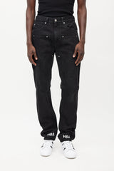 Hood By Air Black Layered Logo Jeans