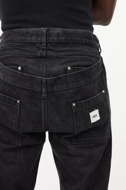 Hood By Air Black Layered Logo Jeans