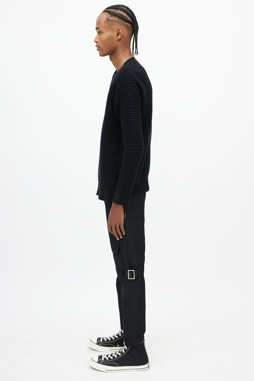 Hood By Air Black Ribbed Overlay Sweater