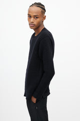 Hood By Air Black Ribbed Overlay Sweater