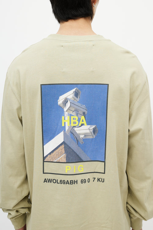 Hood By Air Green & Multicolour 69 Security Camera Top