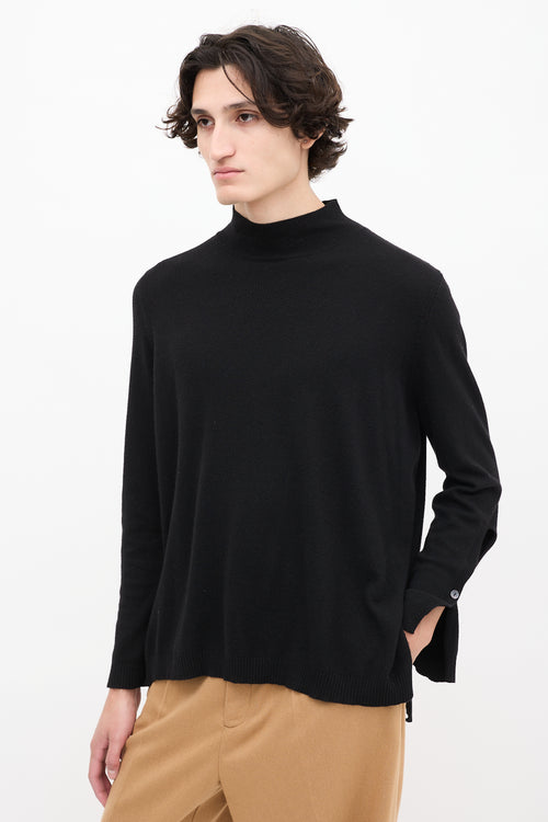 Hope Black Wool Rio Split Side Mock Neck Sweater