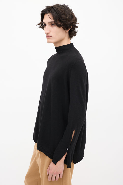 Hope Black Wool Rio Split Side Mock Neck Sweater