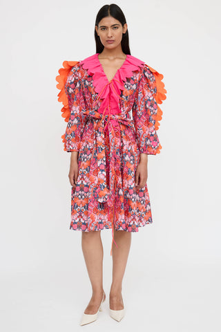 Horror Vacui Floral Ruffle Dress