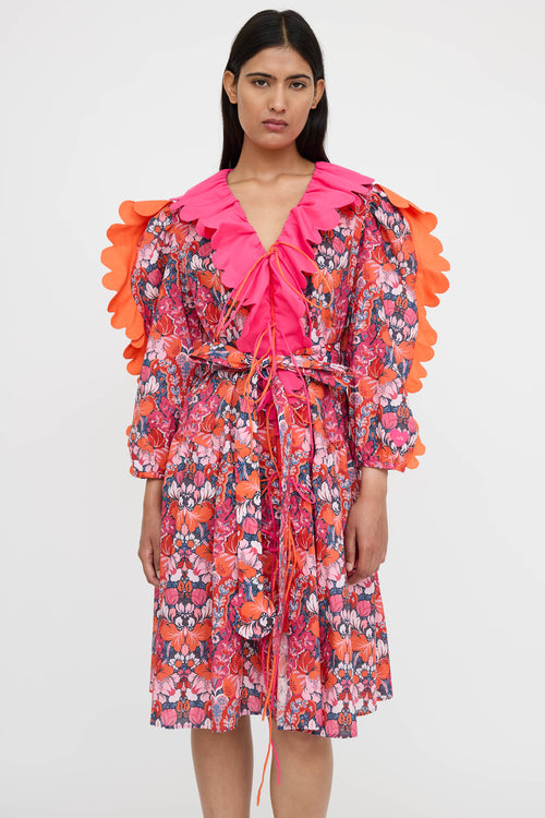 Horror Vacui Floral Ruffle Dress