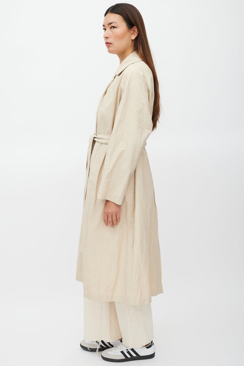 Horses Atelier Beige Belted Two Pocket Trench Coat