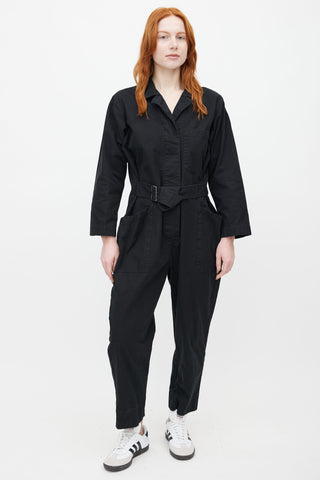 Horses Atelier // Navy & Gold Coverall Jumpsuit – VSP Consignment