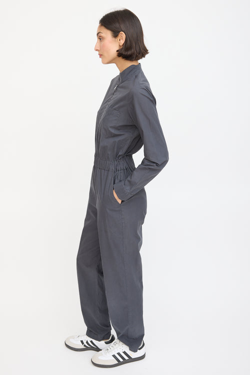 Horses Atelier Black Cotton One Pocket Zip Jumpsuit