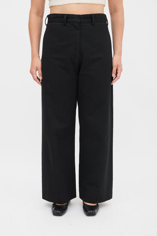 Horses Atelier Black Cotton Wide Leg Trouser