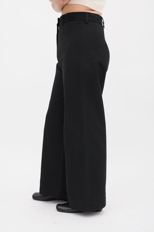 Horses Atelier Black Cotton Wide Leg Trouser