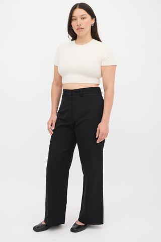 Horses Atelier Black Cotton Wide Leg Trouser