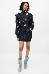 Horses Atelier Black & Multicolour Floral Silk Top