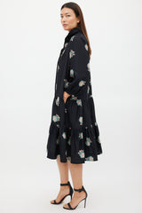Horses Atelier Black & Multicolour Silk Floral Dream Dress