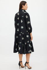 Horses Atelier Black & Multicolour Silk Floral Dream Dress