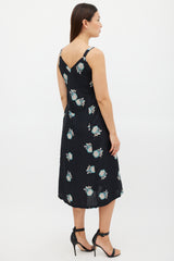 Horses Atelier Black & Multicolour Silk Floral Slip Dress