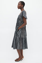 Horses Atelier Black & Silver Striped Belted Dress