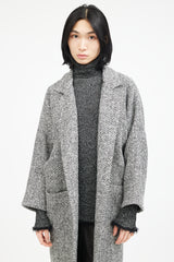 Horses Atelier Black & White Wool Houndstooth Coat