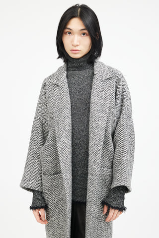 Horses Atelier Black & White Wool Houndstooth Coat
