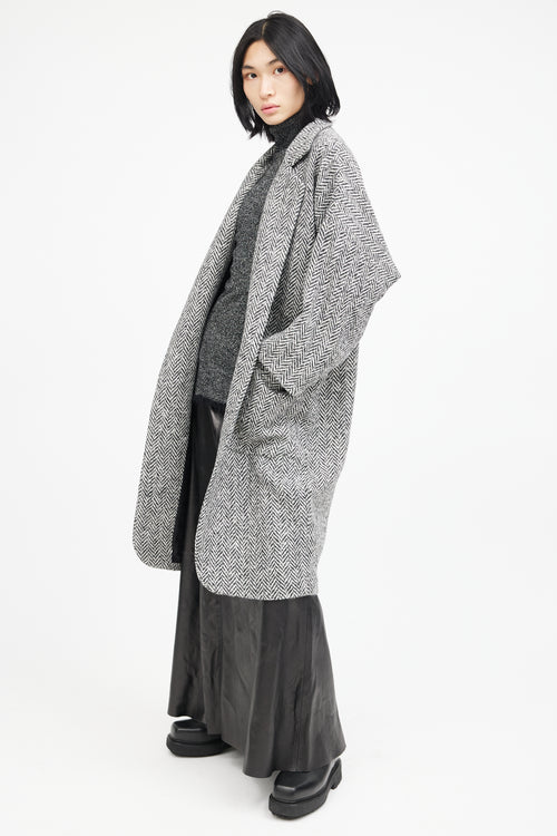 Horses Atelier Black & White Wool Houndstooth Coat