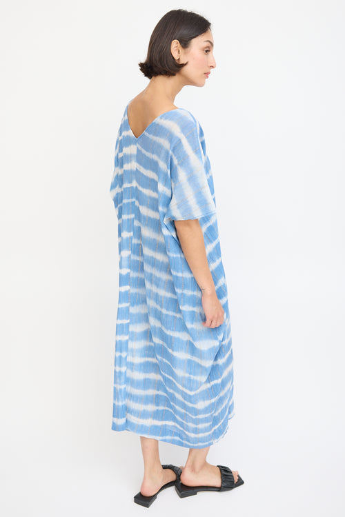 Horses Atelier Blue & White Cotton Sparkly Dyed Kaftan