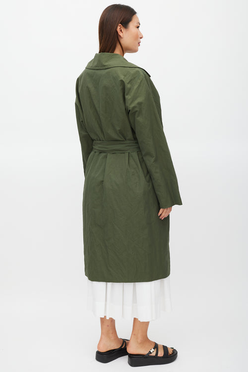 Horses Atelier Green Belted Two Pocket Trench Coat