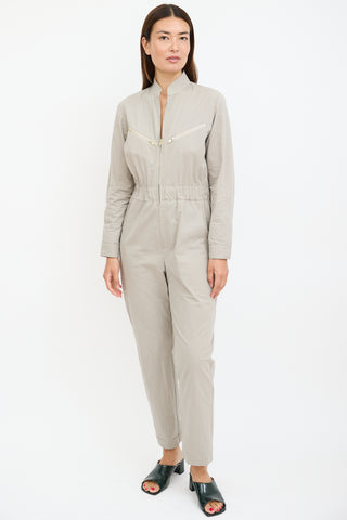 Grey & Gold Zip Jumpsuit