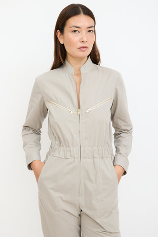 Grey & Gold Zip Jumpsuit