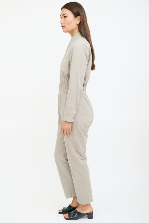 Grey & Gold Zip Jumpsuit