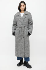 Horses Atelier White & Black Wool Herringbone Coat