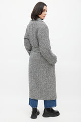 Horses Atelier White & Black Wool Herringbone Coat