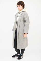 Horses Atelier Grey Wool Tweed Two Pocket Coat