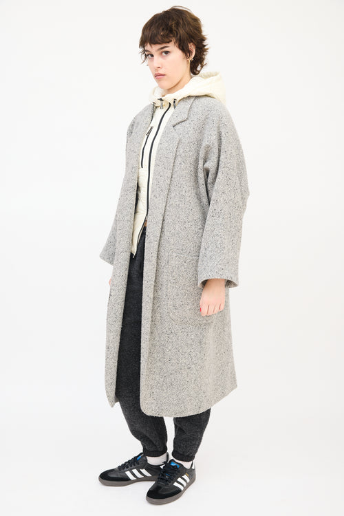 Horses Atelier Grey Wool Tweed Two Pocket Coat