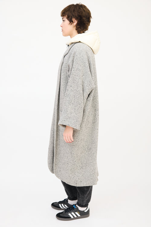 Horses Atelier Grey Wool Tweed Two Pocket Coat