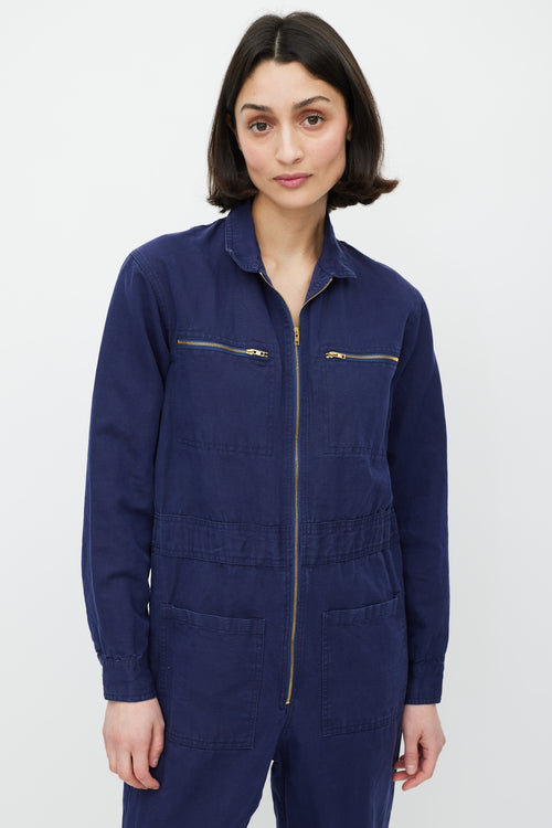 Horses Atelier Navy & Gold Zip Jumpsuit