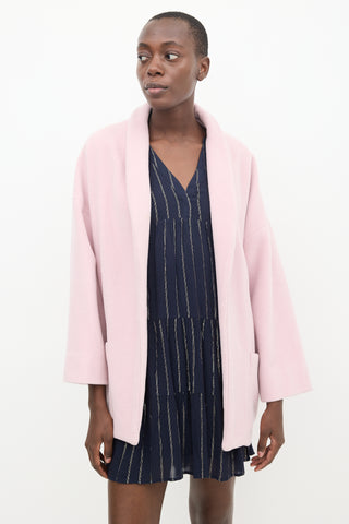 Horses Atelier Pink Fleece Shawl Blazer