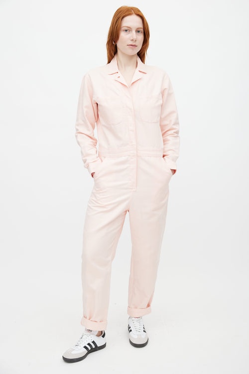 Horses Atelier Pink Linen Button Jumpsuit