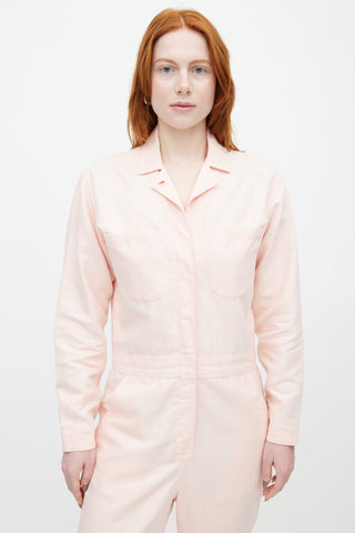 Horses Atelier Pink Linen Button Jumpsuit