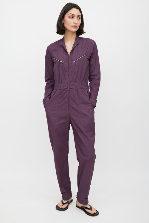 Horses Atelier Purple & Gold Zip Cotton Jumpsuit