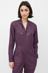 Horses Atelier Purple & Gold Zip Cotton Jumpsuit