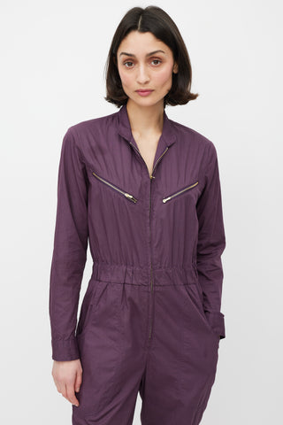 Horses Atelier Purple & Gold Zip Cotton Jumpsuit